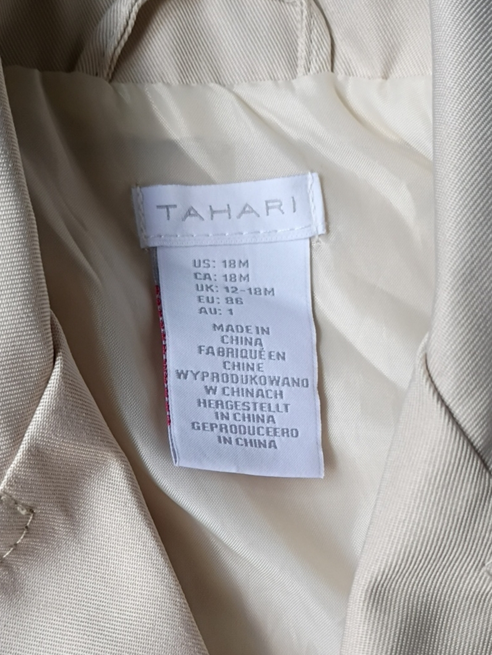 Tahari Baby Toddler Trench Coat - Picture 3 of 3